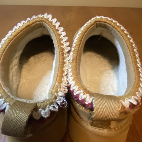 FITORY Womens Platform Slip on Suede Ankle Boots with Fleece-lined size 8 - Picture 4 of 7